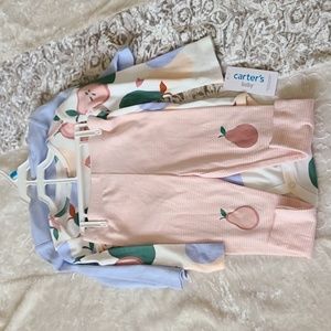 Carter's baby 3-piece set - 2 Long sleeves Bodysuits, 1 pair leggings- 24 months